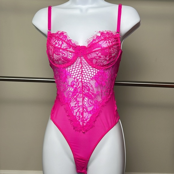 Neon Lace Mesh Bodysuit - Picture 4 of 5